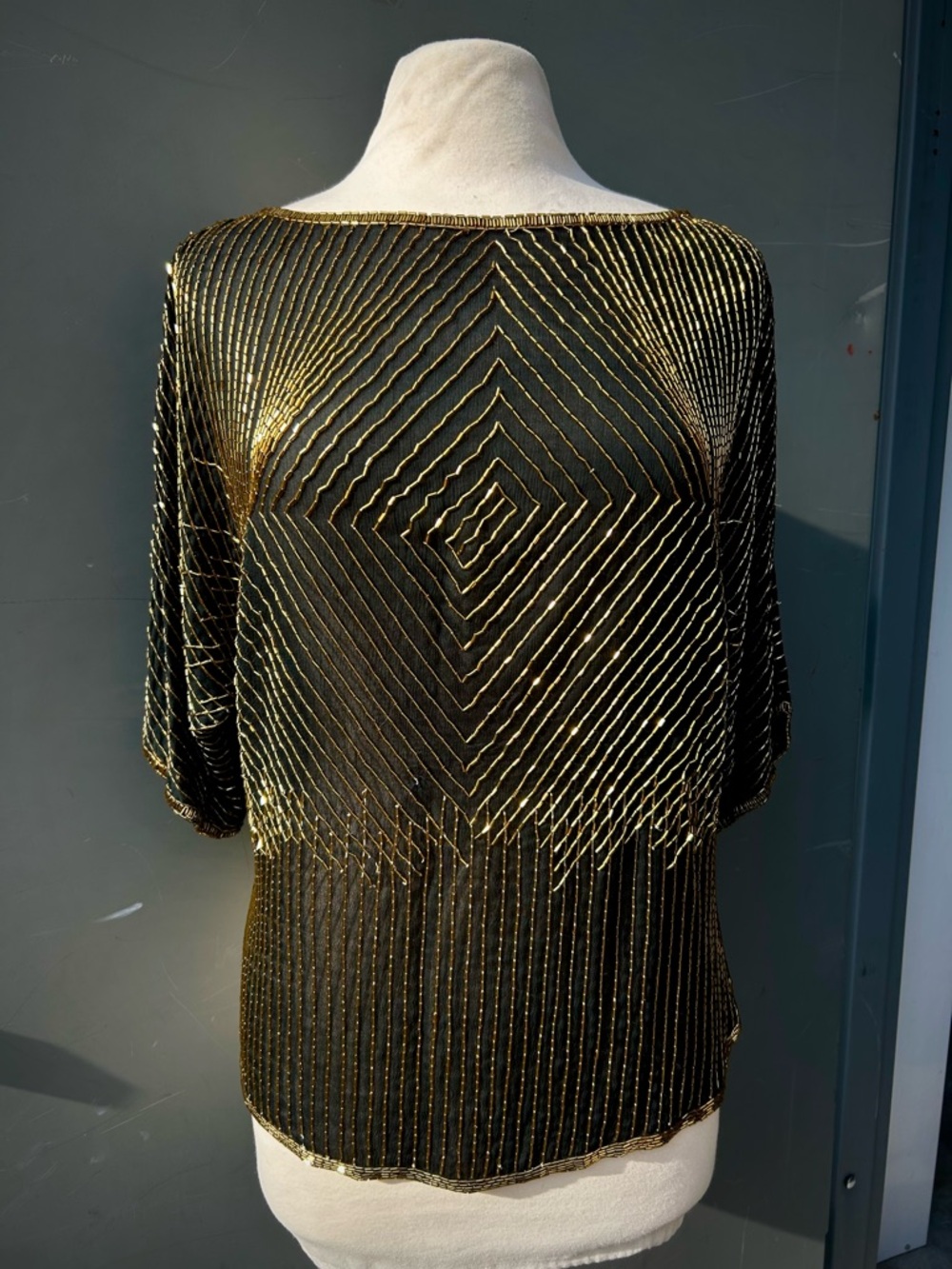 Vintage Hand-Beaded Blouse